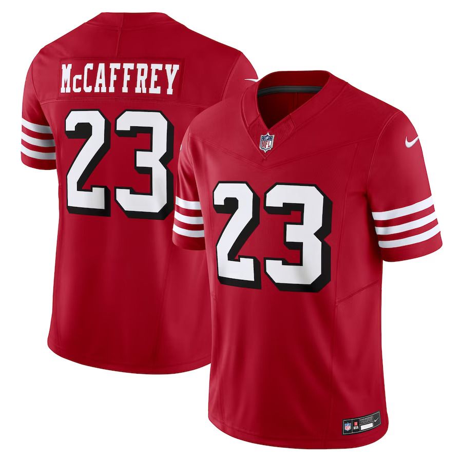 Men San Francisco 49ers 23 Christian McCaffrey Nike Scarlet Alternate Vapor F.U.S.E. Limited NFL Jersey